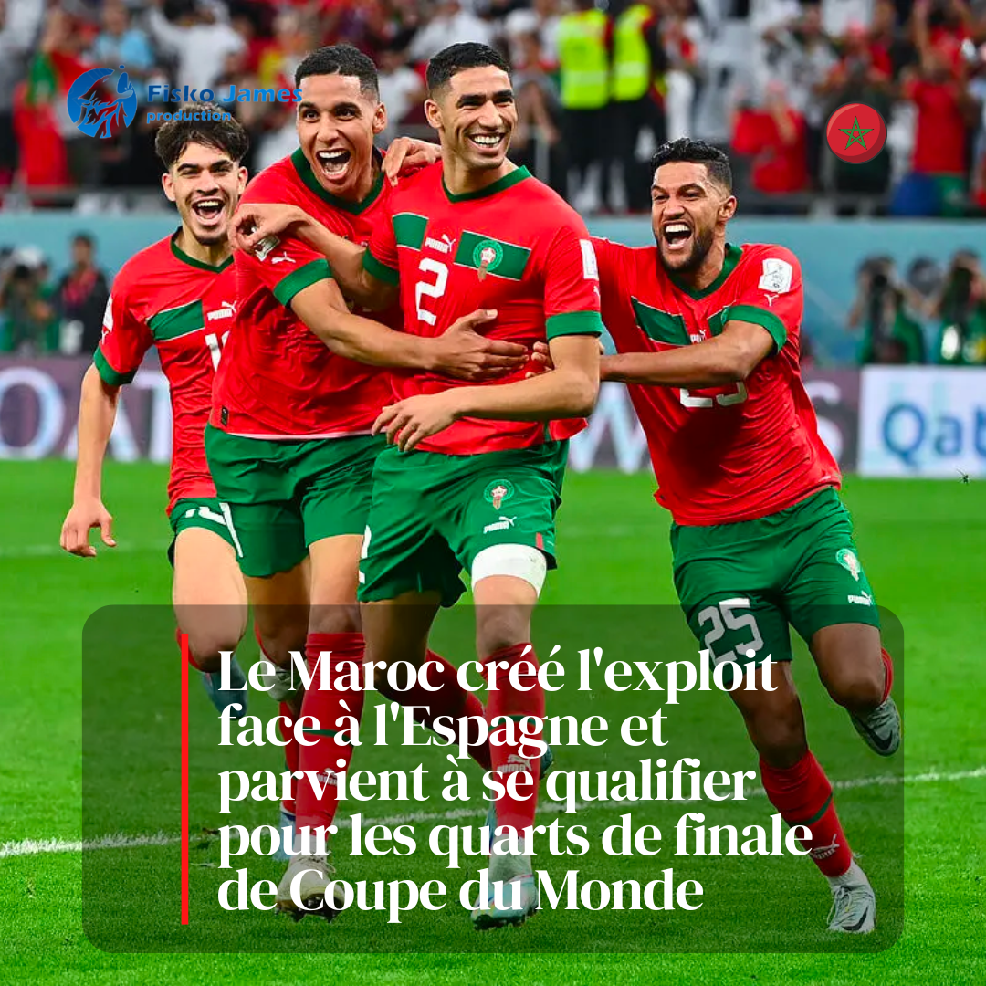 Le Maroc créé l'exploit face à l'Espagne et parvient à se qualifier pour les quarts de finale de Coupe du Monde